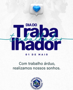 Hoje é dia de reconhecer, valorizar e agradecer a todos os trabalhadores e trabalhadoras que, com esforço, dedicação e compromisso, constroem diariamente o desenvolvimento da nossa cidade, do nosso estado e do nosso país. O trabalho dignifica, transforma realidades e é uma das maiores expressões da força humana. Por isso, neste Dia do Trabalhador, nossa homenagem vai para cada pessoa que levanta cedo, enfrenta desafios e contribui, com o seu suor, para uma sociedade mais justa e melhor para todos. Que nunca faltem respeito, oportunidades e valorização para quem move o Brasil com seu trabalho honesto. Feliz Dia do Trabalhador! Uma homenagem da Câmara Municipal de Presidente Figueiredo.